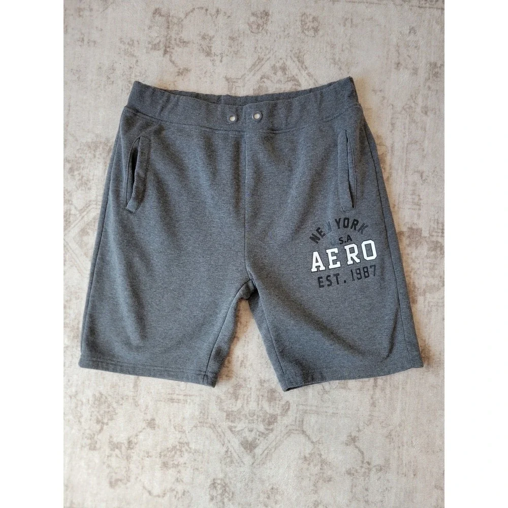 Aeropostale Men L Gray Sweat Shorts Aero New York USA Est 1987 Unisex‎